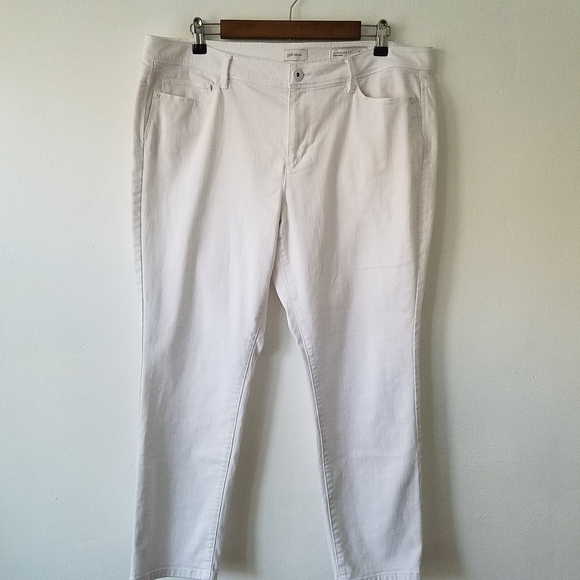 J.JILL Denim Authentic Fit Slim Ankle White Jeans Size 16 - Picture 4 of 13
